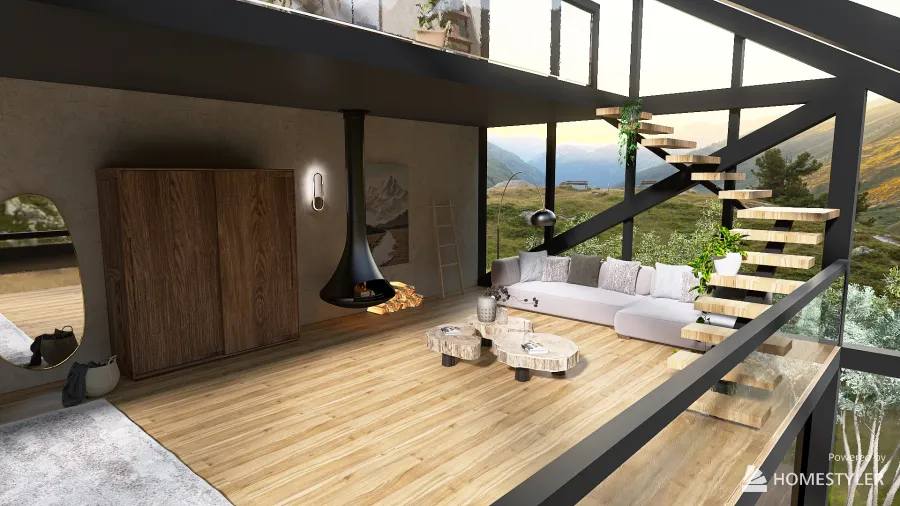 Mountain Retreat Haven: A Cozy Alpine Getaway 3d design renderings