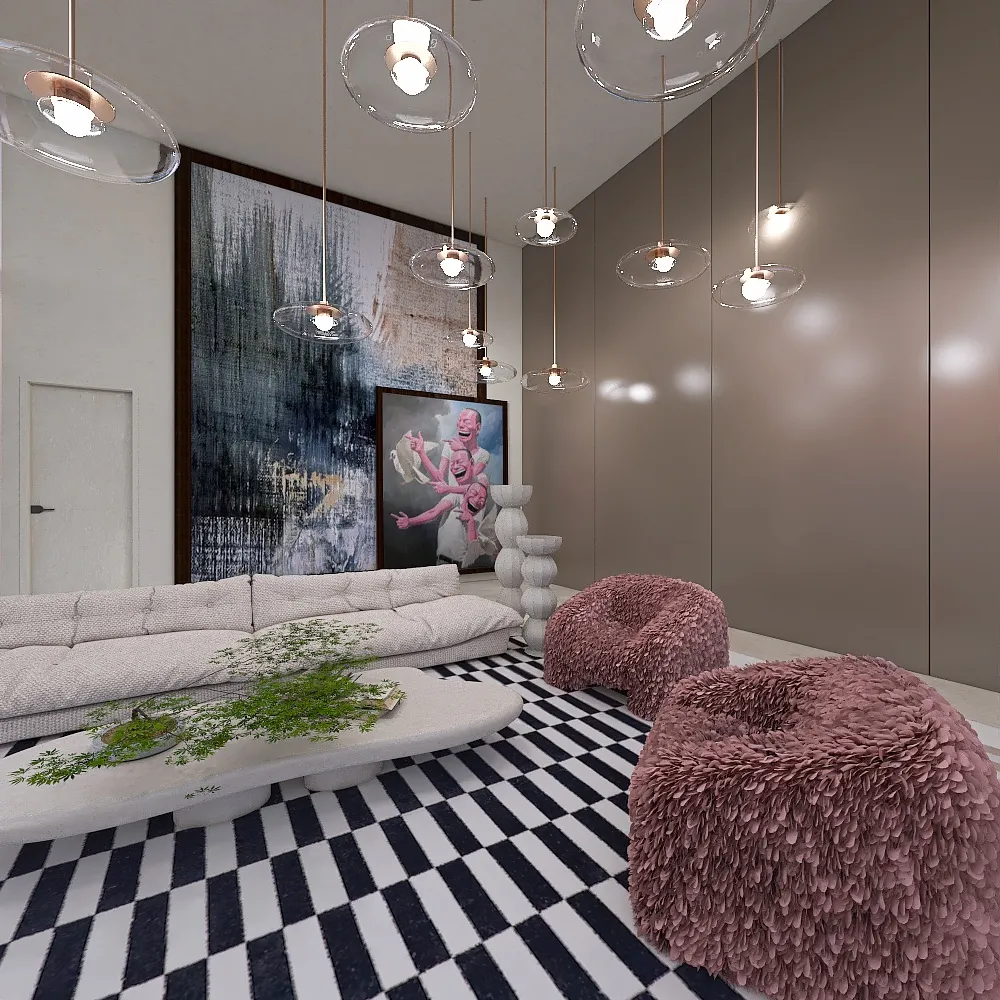 Surrealistic living room 3d design renderings