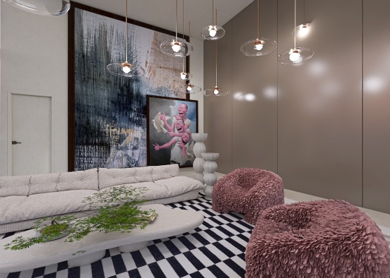 Surrealistic living room Design Rendering