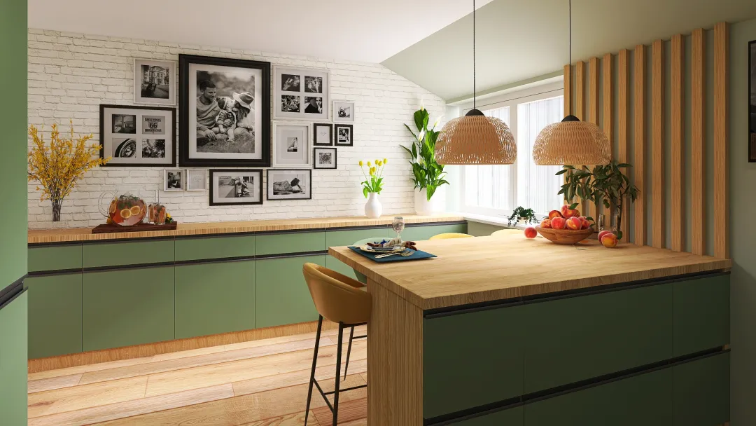 Kitchen&Livingroom 3d design renderings
