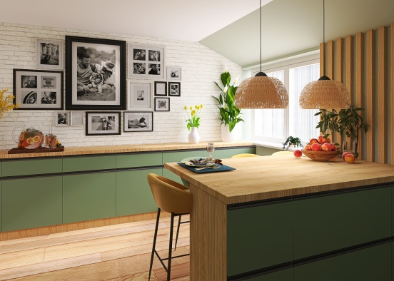 Kitchen&Livingroom Design Rendering