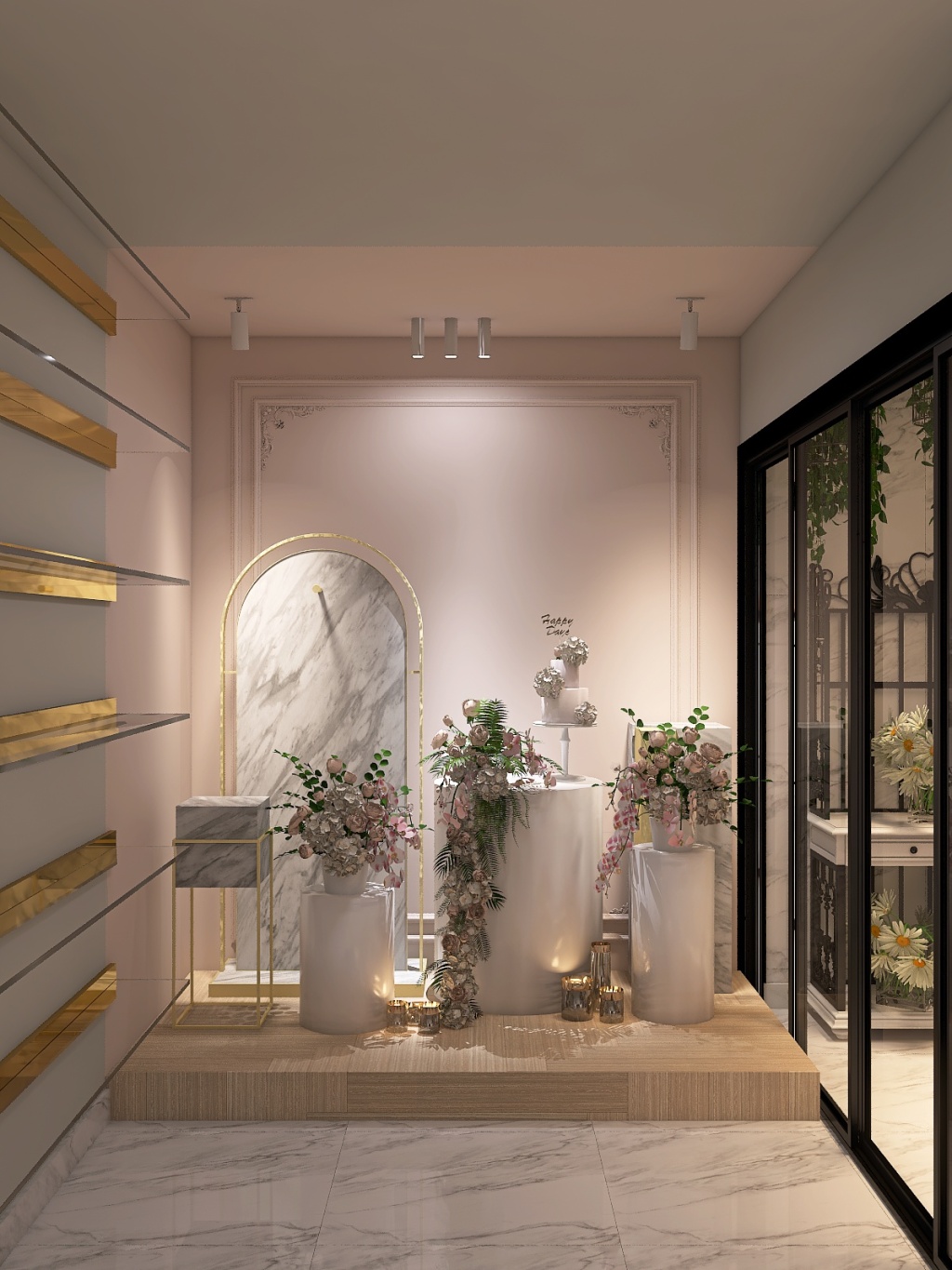 Malak flower shop 3d design renderings