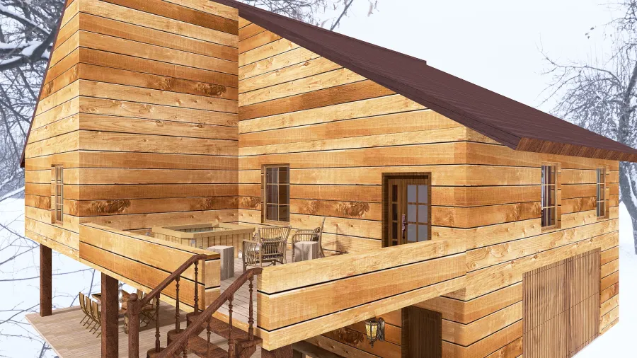 Ski Lodge 3d design renderings