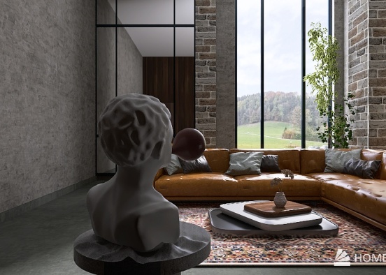 industrial design- living room Design Rendering