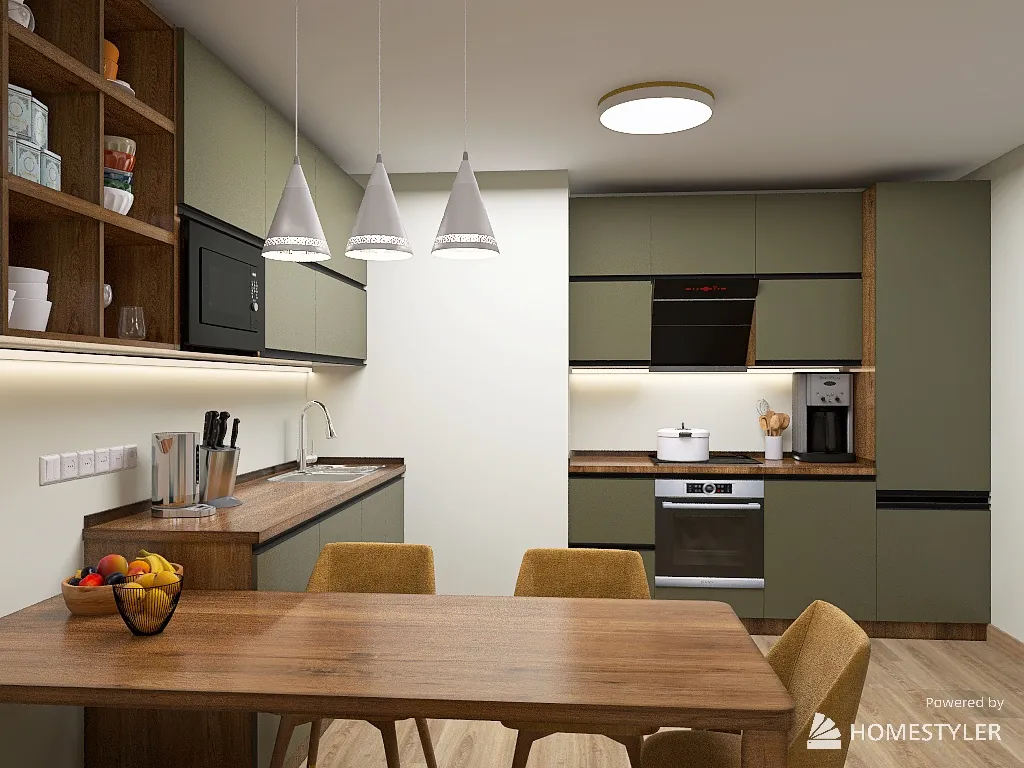 ВИКТОРИЯ кухня гостиная 3d design renderings