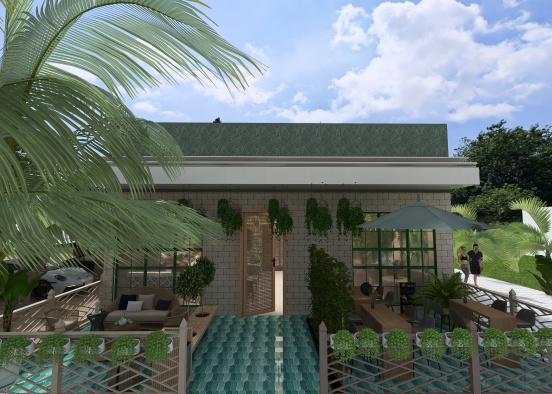 Bahama Breeze Restaurant | Tropical Glam Theme  Design Rendering