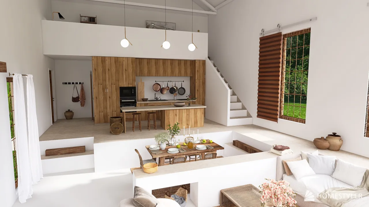 LivingDiningRoom 3d design renderings