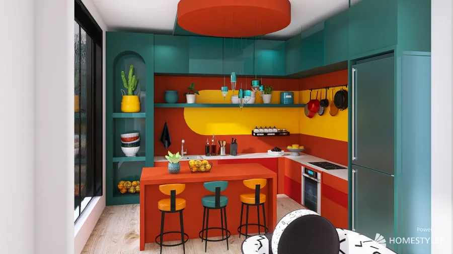 Sala de Estar/ de Jantar 3d design renderings