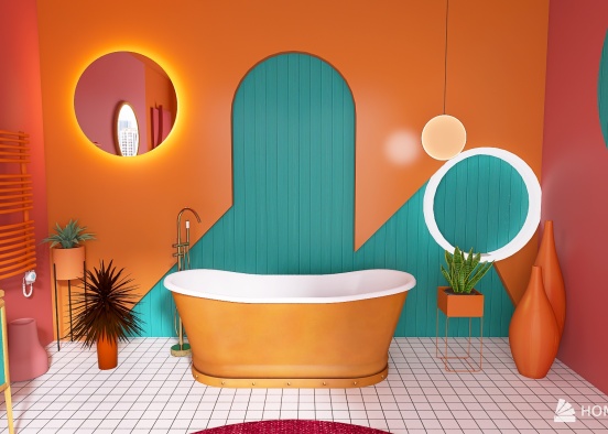 Memphis Magic Bathroom Design Rendering