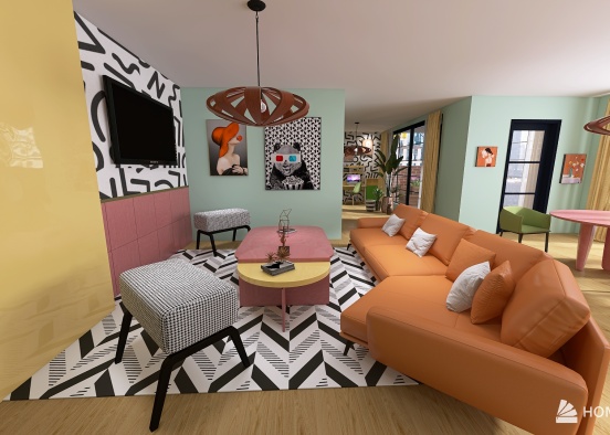 Memphis Style Apartment Design Rendering