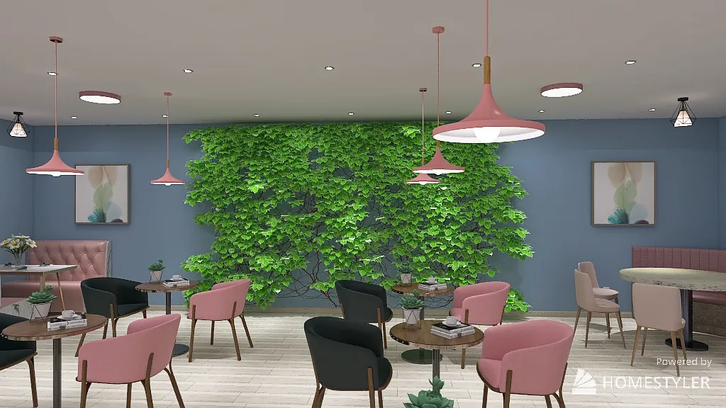 cafee shop 3d design renderings