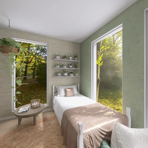 Sage and Coral Bedroom