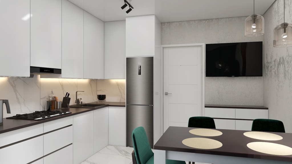 кухня столовая 3d design renderings