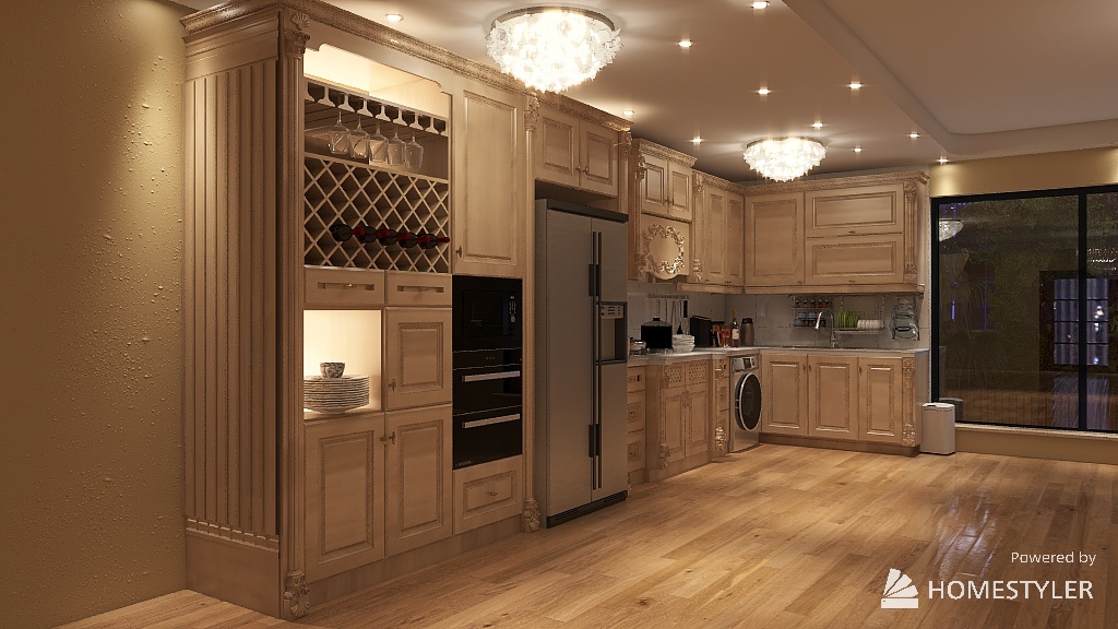 Classic kitchen 3d design renderings