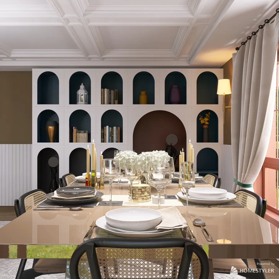 Dining & Living Room 3d design renderings