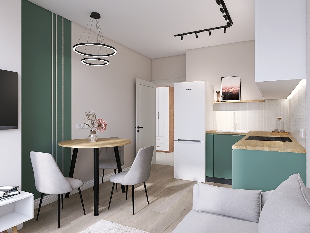 Кухня гостиная 3d design renderings