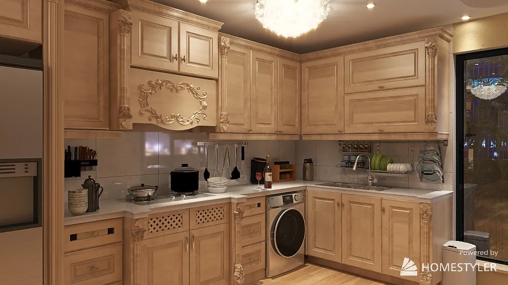 Classic kitchen 3d design renderings