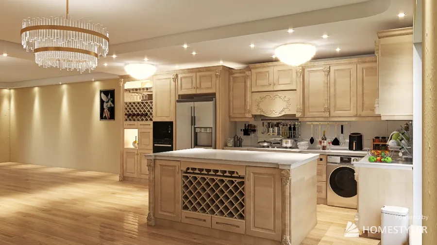 Classic kitchen 3d design renderings