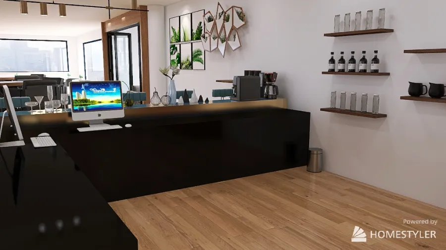 Angelina's Cafe 3d design renderings