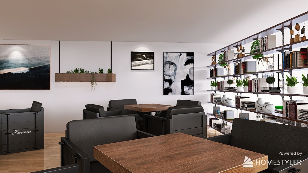Angelina's Cafe 3d design renderings