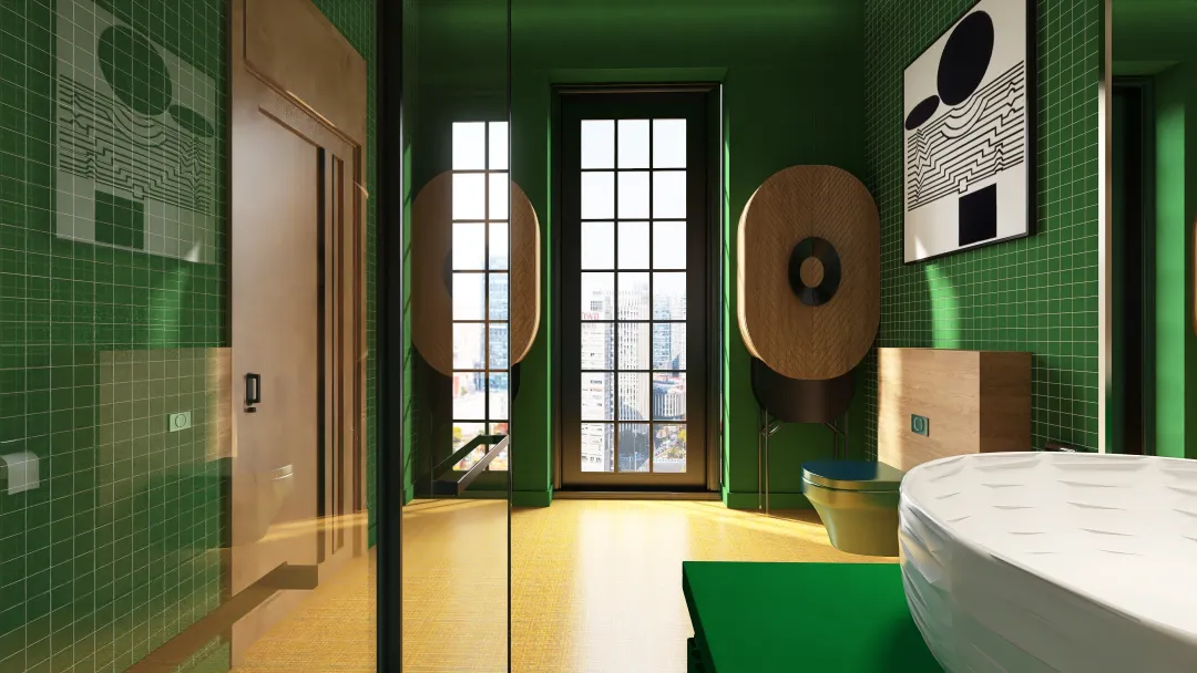 Memphis Bathroom 3d design renderings