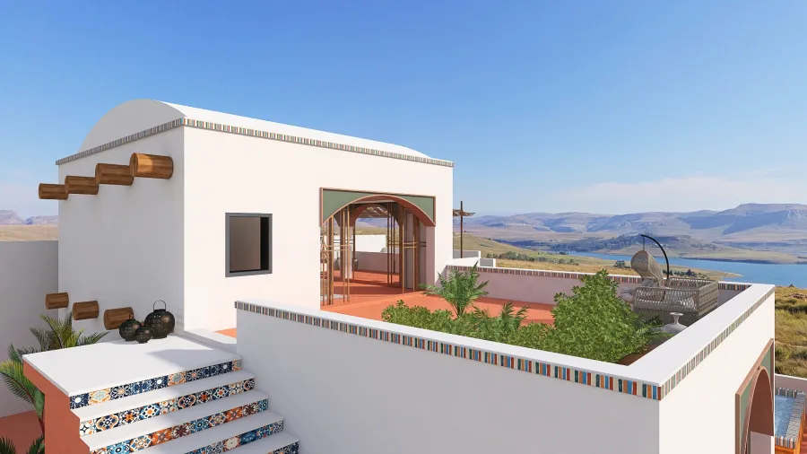 Oasis by the Tislit Lake, Morocco 3d design renderings
