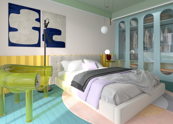 Memphis Bedroom Design Rendering
