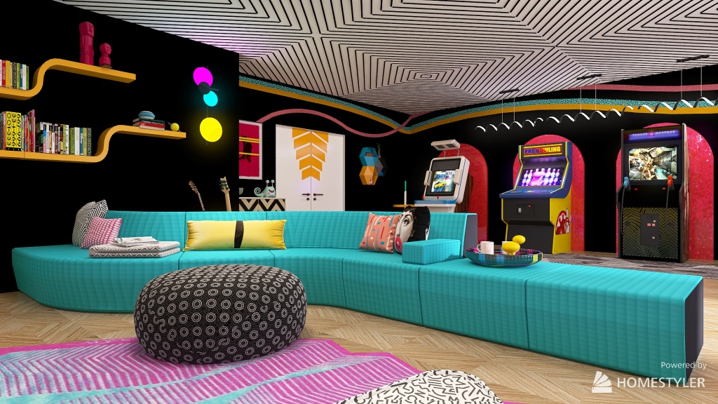 Memphis Lounge 3d design renderings