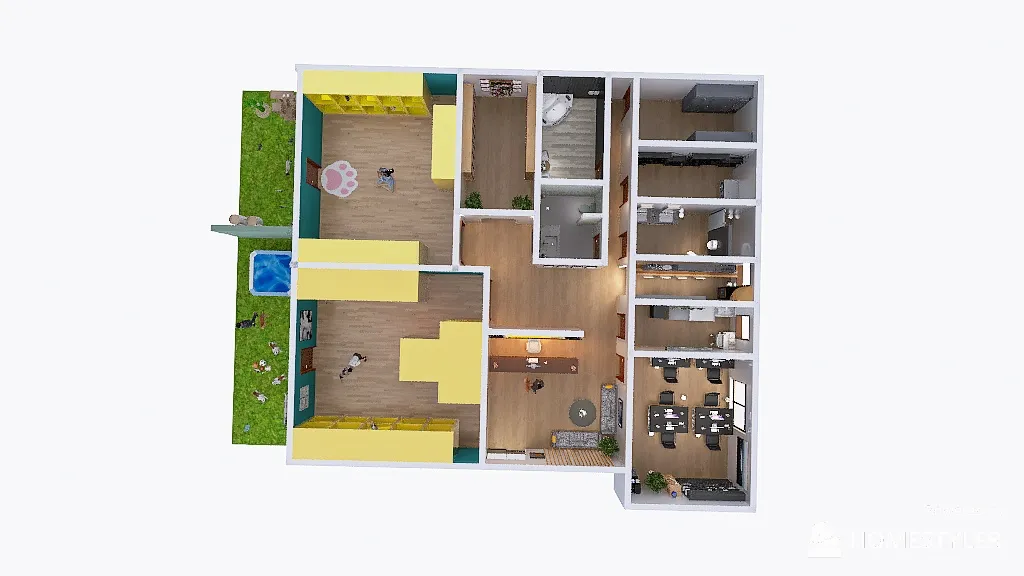 Pet Hotel FINAL 3d design renderings