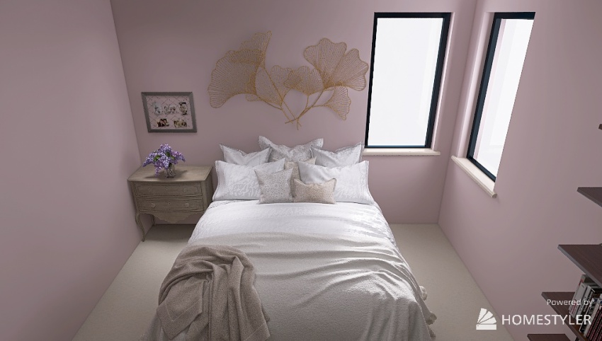 Small Pink Bedroom 3d design picture 20.36