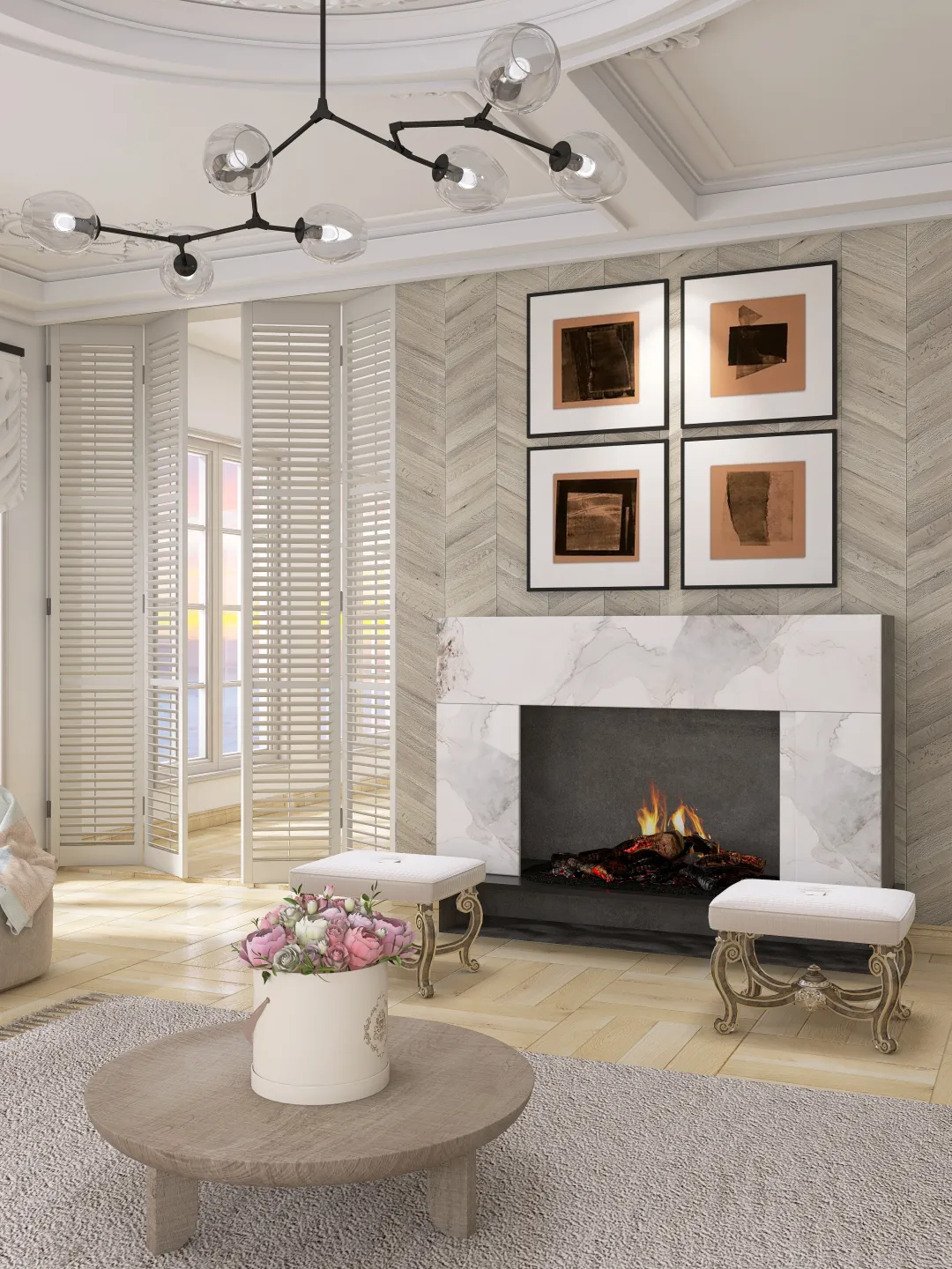 Home Renovation - Living Room 3d design renderings