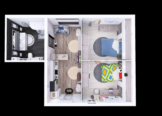 Double dorm room Design Rendering