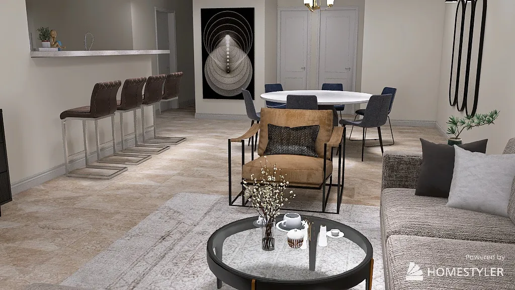 LivingDiningRoom 3d design renderings