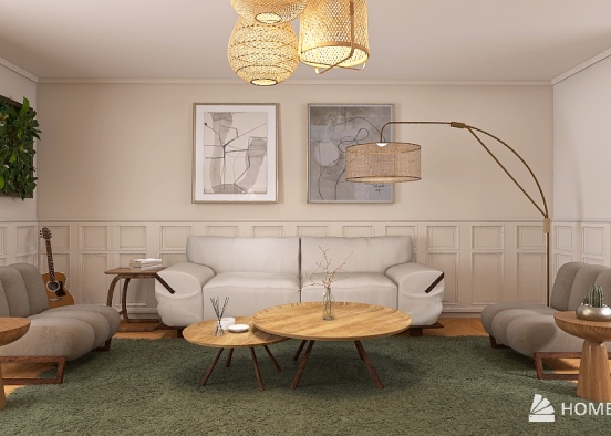 Scandinavian Living Room Benchmark Design Rendering