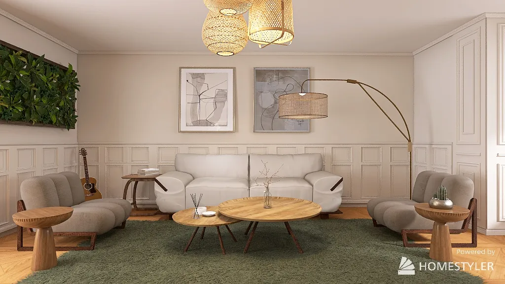 Scandinavian Living Room Benchmark 3d design renderings