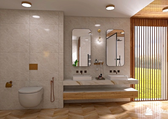Master bath Dolna Banya Design Rendering