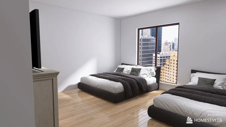 2 bed suite 3d design renderings