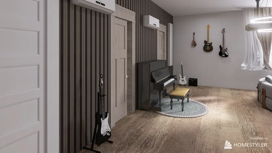 NY musician apartment 3d design renderings