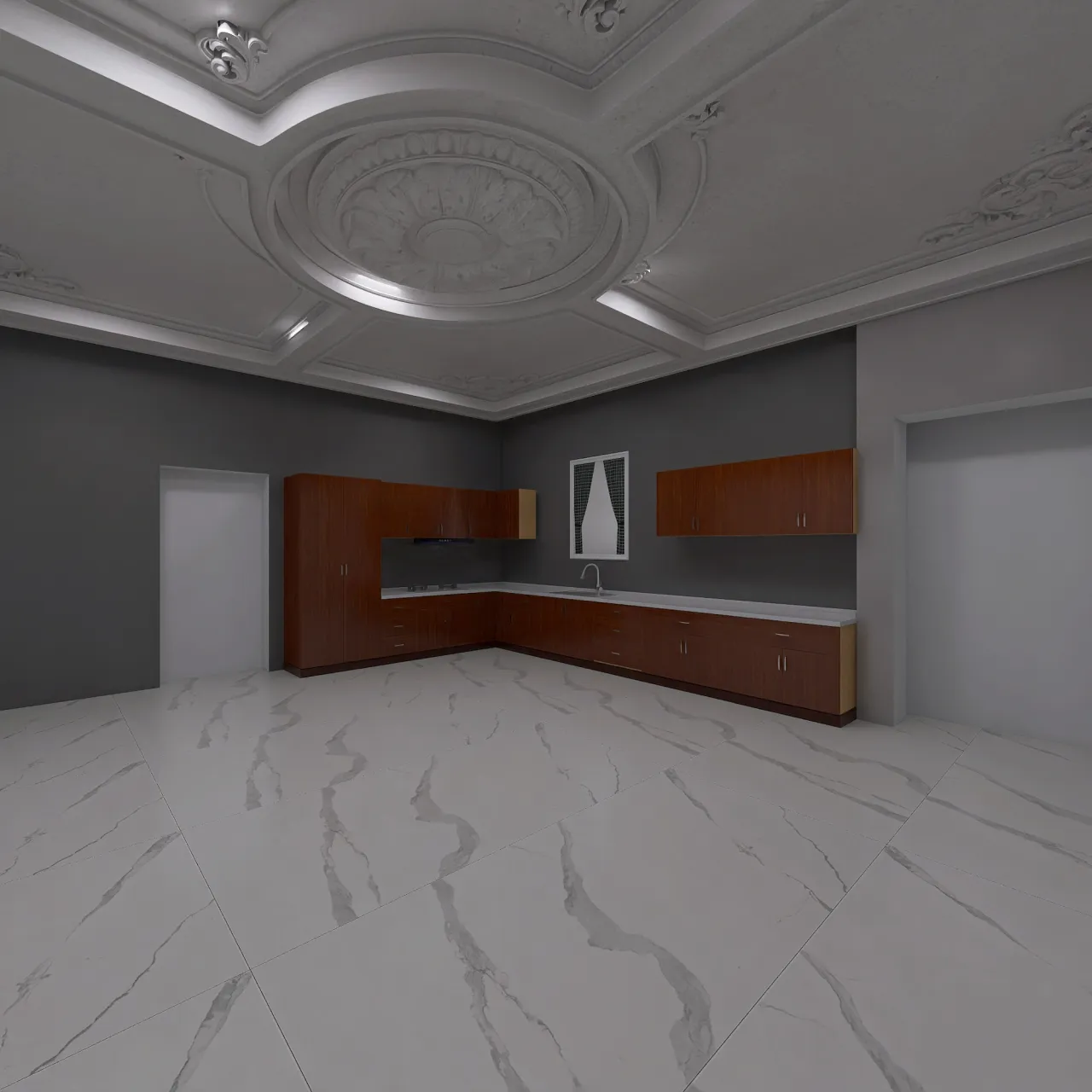 Room 1- Classic Black and White 3d design renderings