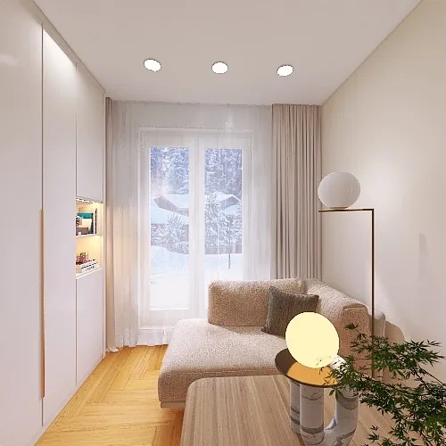 Уютный домик в вечернем стиле 3d design renderings