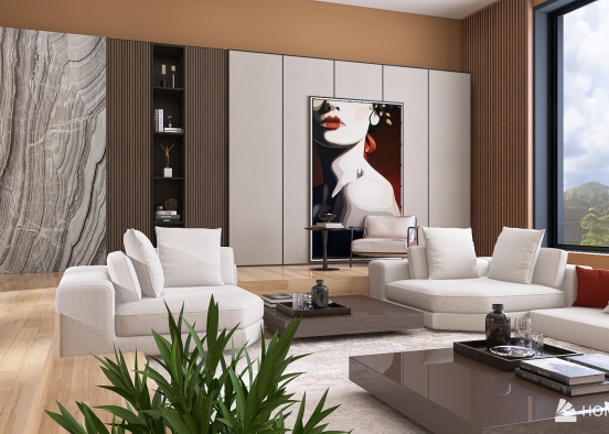 Sunken Living Room Design Rendering