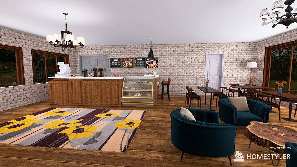 Final Project Cafe 3d design renderings