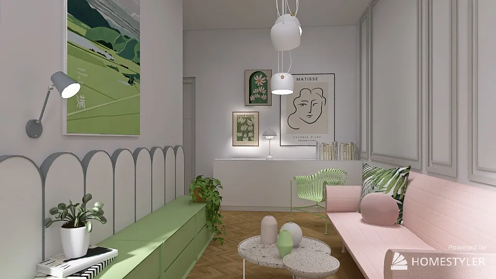 Pastel living room 3d design renderings