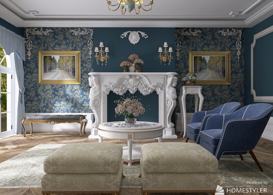 Baroque Bedroom Design Rendering