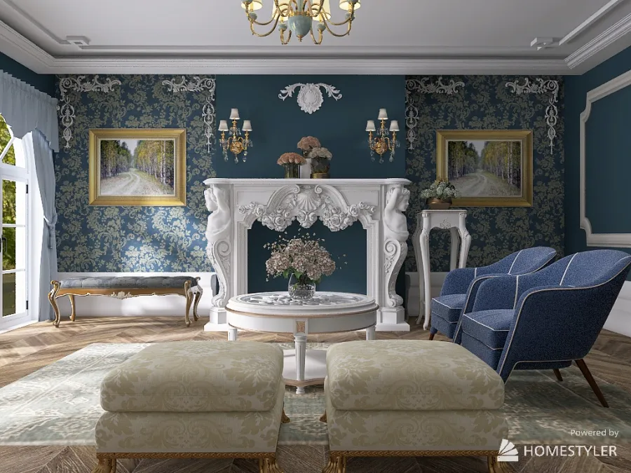 Baroque Bedroom 3d design renderings