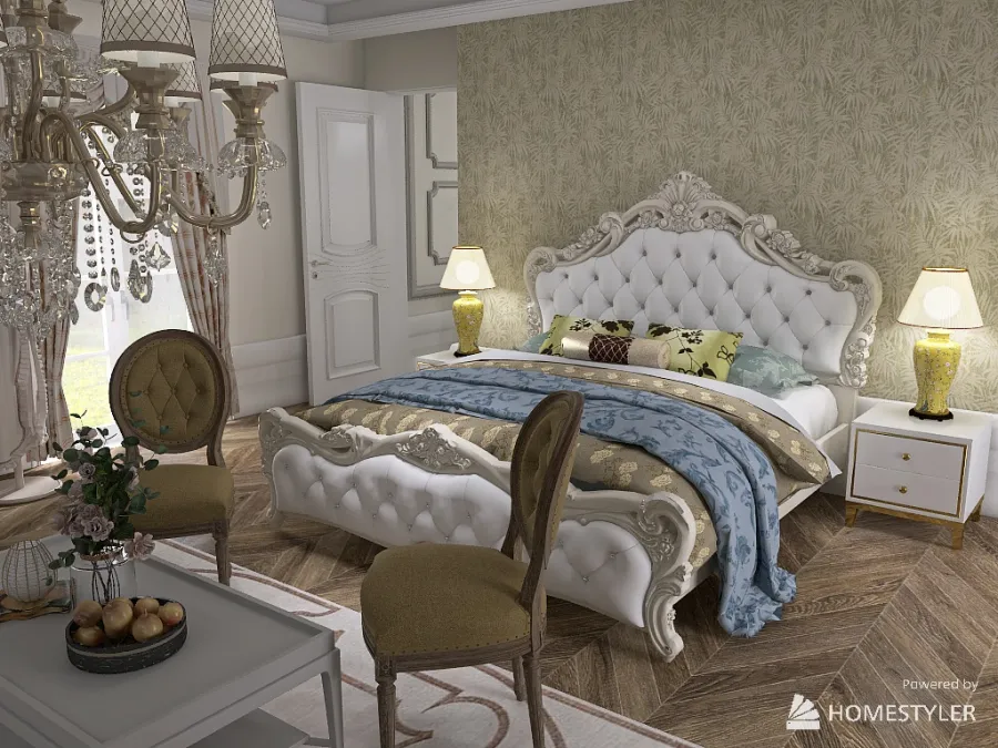 Baroque Bedroom 3d design renderings