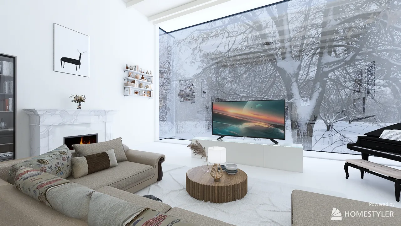 House In The Snow 3d design renderings