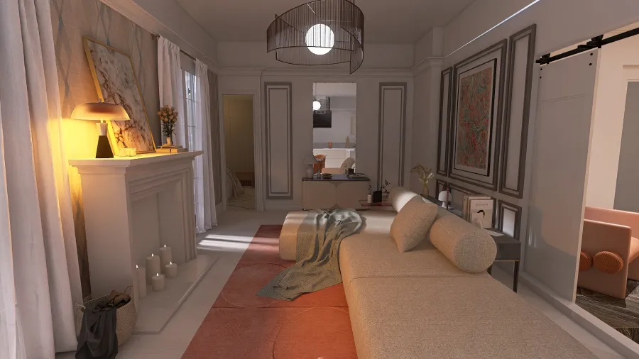 Peachy house 3d design renderings