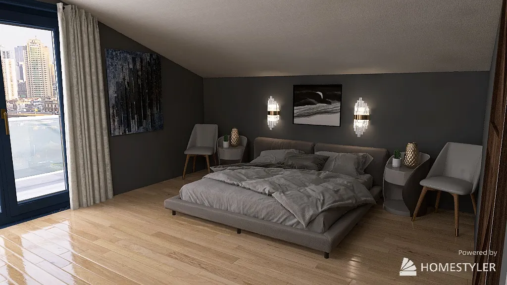 apartment in the city 3d design renderings