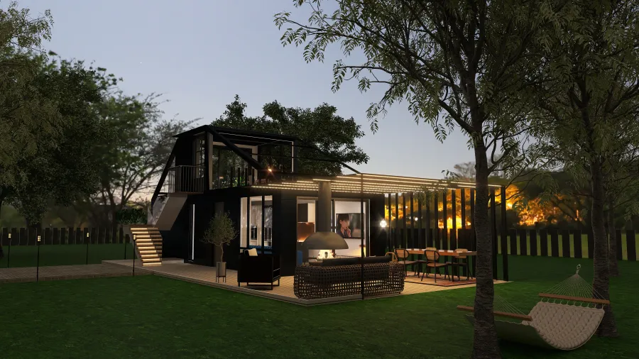 MODERN TINY HOME 3d design renderings